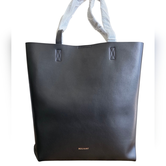 Bolviant Paris The Elayne Tote Leather Bag Black NWT - Picture 7 of 17